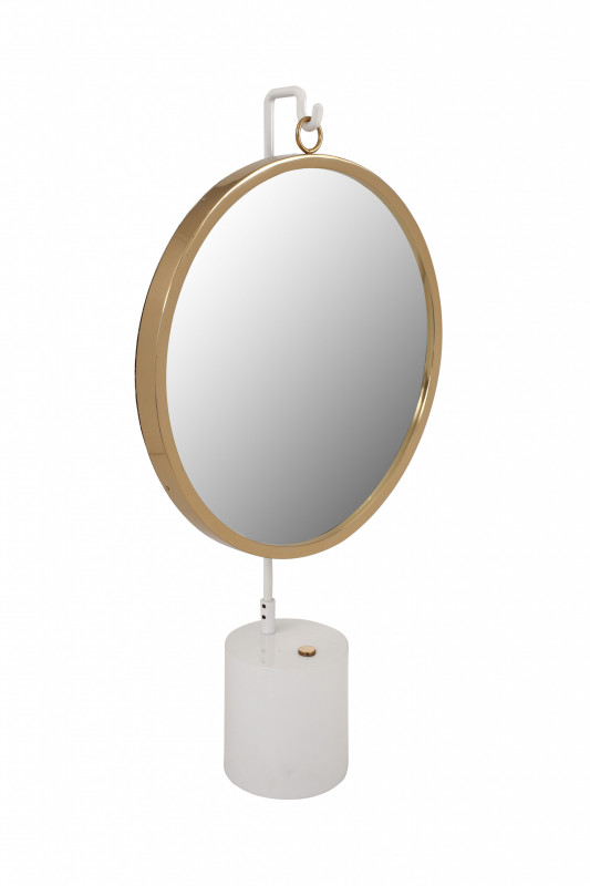 Oglinda rotunda auriu/alb Elegance 14x41x75 cm