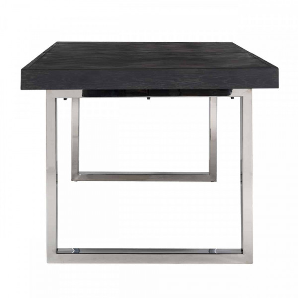 Masa dreptunghiulara extensibila cu blat din lemn de stejar Blackbone 76 x 195(265) x 100 cm