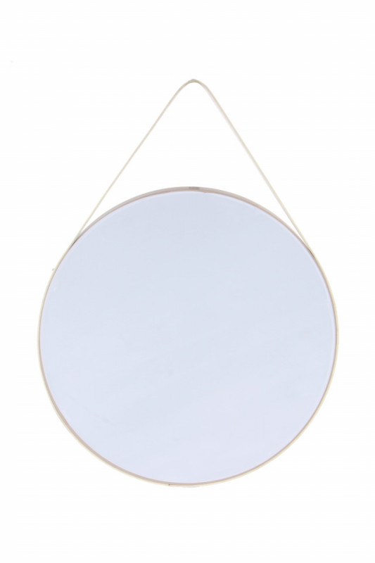 Oglinda rotunda cu rama din MDF/poliuretan alba Ultima, 3,5-7,5cm (L / D) x 49,5cm (W) x 49,5cm (H)