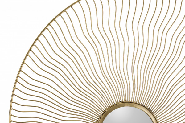 Oglindă rotunda cu rama din fier aurie Miana 2x68cx68 cm