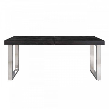 Masa dreptunghiulara extensibila cu blat din lemn de stejar Blackbone 76 x 195(265) x 100 cm