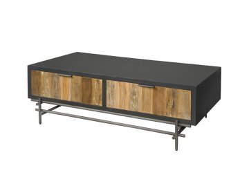 Masuta de cafea dreptunghiulara din lemn cu spatiu de depozitare 135x74x45 cm gri/maro