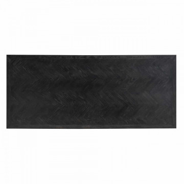 Masa dreptunghiulara cu blat din lemn de stejar Blackbone Matrix 75 x 200 x 100 cm gri inchis/auriu