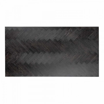 Masuta de cafea dreptunghiulara din stejar si otel Blackbone 150x80x41 cm negru/auriu