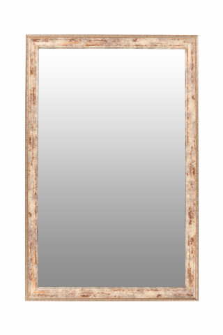 Oglinda dreptunghiulara cu rama din polistiren alba/maro/aurie Gilbert, 57,5cm (L) x 37,5cm (W) x 1,6cm (H)