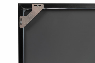 Oglinda dreptunghiulara cu rama din polistiren argintie/neagra Cliff, 56cm (L) x 36cm (W) x 1.6cm (H )