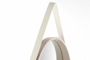 Oglinda rotunda cu rama din MDF/poliuretan alba Ultima, 3,5-7,5cm (L / D) x 49,5cm (W) x 49,5cm (H)