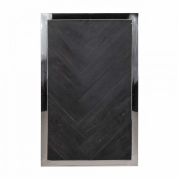 Masuta de cafea dreptunghiulara din stejar si otel Blackbone 60x55x35 cm argintiu/negru