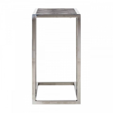 Masuta de cafea dreptunghiulara din stejar si otel Blackbone 60x55x35 cm argintiu/negru