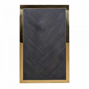 Masuta de cafea dreptunghiulara din stejar si otel Blackbone 60x55x35 cm auriu/negru