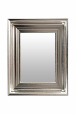 Oglinda dreptunghiulara cu rama din polistiren argintie Scott, 45,5cm (L) x 36,5cm (L) x 5,2cm (H)