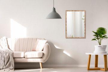 Oglinda dreptunghiulara cu rma din polistiren alba /maro/aurie Gilbert, 69,5cm (L) x 49,5cm (L) x 1,6cm (H)