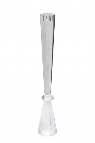 Suport lumanare din sticla de cristal Zahra II, argintiu