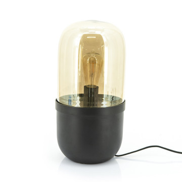 Lampa decorativa din fier/sticla Maverick neagra, un bec