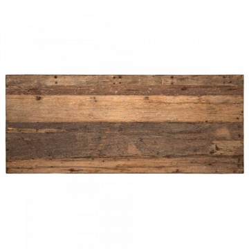 Masa dreptunghiulara cu blat din lemn de tec reciclat Raffles 78 x 200 x 100 cm maro/negru