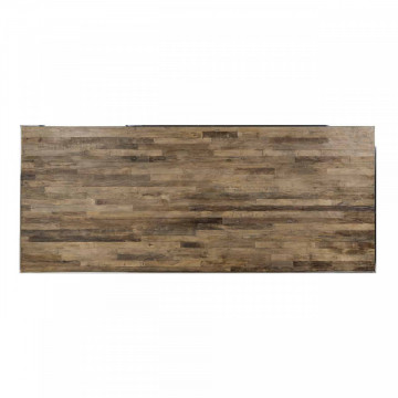 Masa dreptunghiulara cu blat din lemn de ulm Redmond 78 x 240 x 100 cm maro/argintiu
