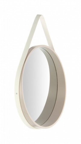 Oglinda rotunda cu rama din MDF/poliuretan alba Ultima, 3,5-7,5cm (L / D) x 49,5cm (W) x 49,5cm (H)