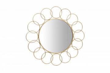 Oglinda rotunda cu rama din metal aurie Creolo, aproximativ 2cm (L / D) x 80cm (W) x 80cm (H)