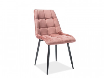 Set 4 scaune din catifea Chic roz / negru