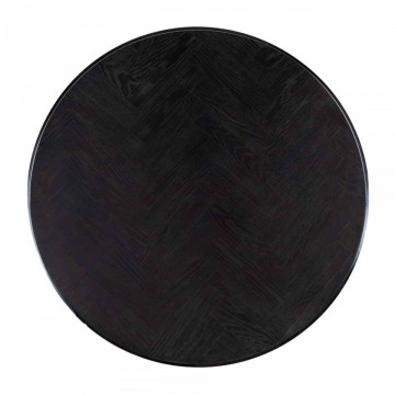 Set 2 masute de cafea rotunde din otel si stejar Blackbone 42x91,5x91,5 cm argintiu/negru