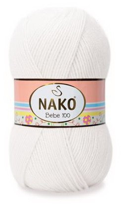 Poze Fir de tricotat sau crosetat - Fire tip mohair din acril NAKO BABY alb 208