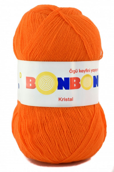 Poze Fir de tricotat sau crosetat - Fire tip mohair din acril BONBON KRISTAL portocaliu 98215