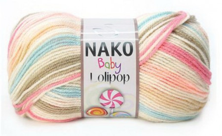 Poze Fir de tricotat sau crosetat - Fire tip mohair din acril degrade Nako Lolipop mix 80440
