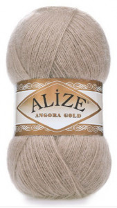 Fir de tricotat sau crosetat - Fire tip mohair din acril Alize Angora Gold Bej 541