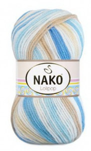 Fir de tricotat sau crosetat - Fire tip mohair din acril degrade Nako Lolipop degrade 80435