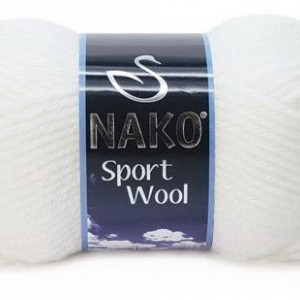 Fir de tricotat sau crosetat - Fire tip mohair din acril si lana Nako Sport Wool Alb 208