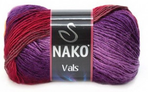 Fir de tricotat sau crosetat - Fire tip mohair din acril premium Nako VALS DEGRADE 86460