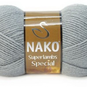 Fir de tricotat sau crosetat - Fire tip mohair din lana 50% si acril 50% Nako Superlambs Special gri 4192
