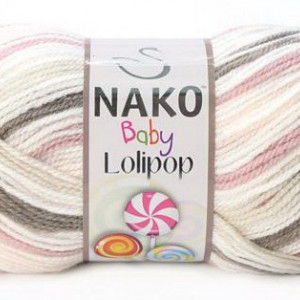 Fir de tricotat sau crosetat - Fire tip mohair din acril degrade Nako Lolipop mix 80564