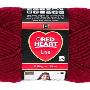 Fir de tricotat sau crosetat - Fire tip mohair din acril RED HEART LISA UNI ROSU 5669