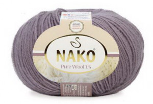 Fir de tricotat sau crosetat - Fire tip mohair din lana 100% Nako PURE WOOL 3.5 MOV 10155