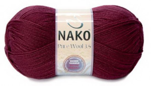 Fir de tricotat sau crosetat - Fire tip mohair din lana 100% Nako PURE WOOL 3,5 GRENA 6592