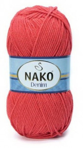 Fir de tricotat sau crosetat - FIR NAKO DENIM ROSU 11583