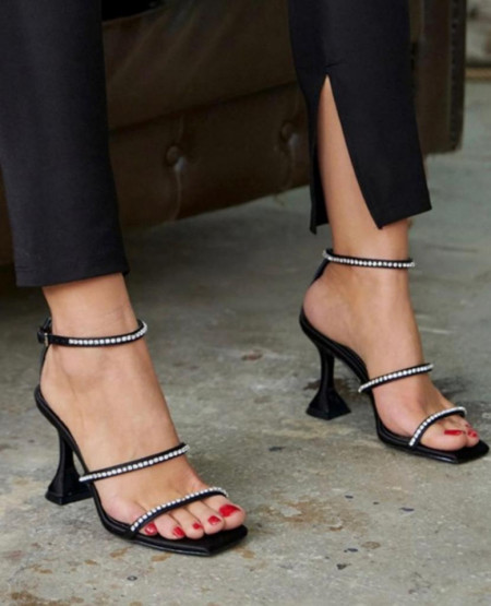 sandale cu toc inalt de vara de eveniment de nunta de miresasa negre sandale elegante
