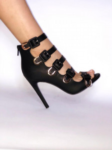 Botine cu barete Black