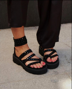 Sandale Premium Ava black-Piele naturala