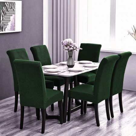Set 2 huse elastice pentru scaune, culoare Verde