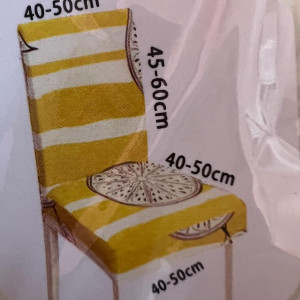 Set 6 huse elastice pentru scaune, model Lemon