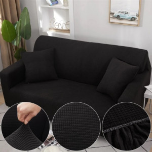 Husa elastica pentru canapea 3 locuri, culoare Negru