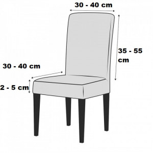 Set 6 huse pentru scaune, elastice si catifelate, culoare Alb
