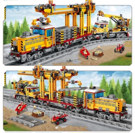 Trenulet electric AVA tip pod rulant din piese de construcție, 1270 piese