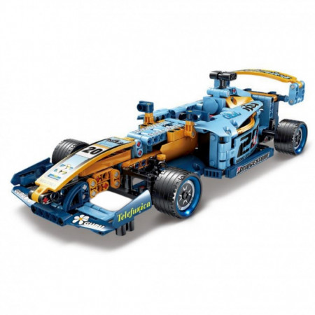 Set de constructie Blue Race Machine - pull back, 511 piese