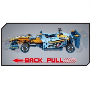 Set de constructie Blue Race Machine - pull back, 511 piese