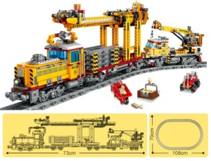 Trenulet electric AVA tip pod rulant din piese de construcție, 1270 piese