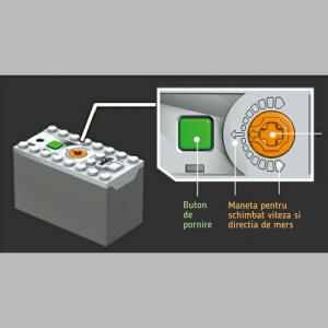 Trenulet electric AVA tip pod rulant din piese de construcție, 1270 piese