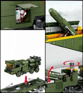 Trenuleț electric militar DELMO din piese de construcție, 1174 piese